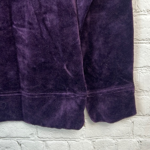 Karen Scott Sport Purple Velour Long Sleeve Top Size XS - Picture 4 of 5